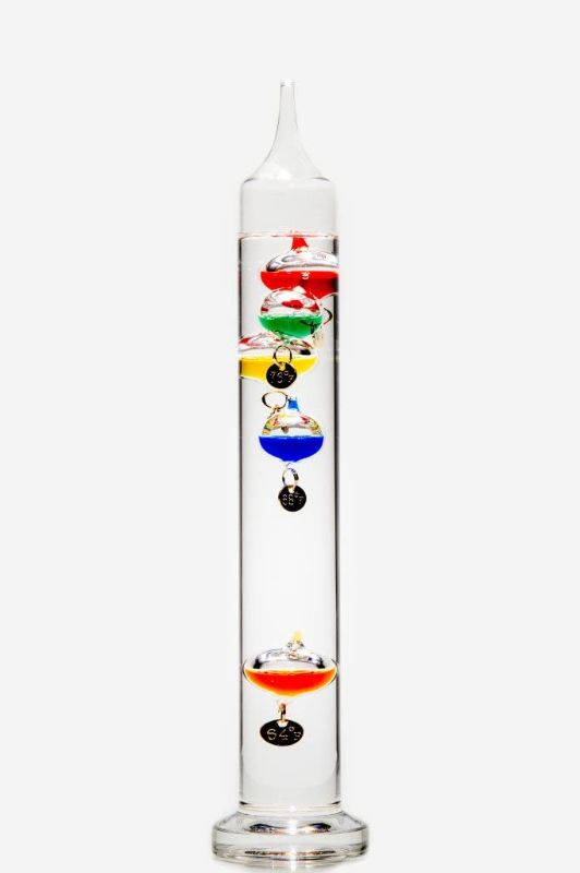 Photo 1 of  BEL-ART 62000-0800 H-B DURAC GALILEO THERMOMETER; 18 TO 26C (64 TO 80F), 5 SPHERES, 11 IN.