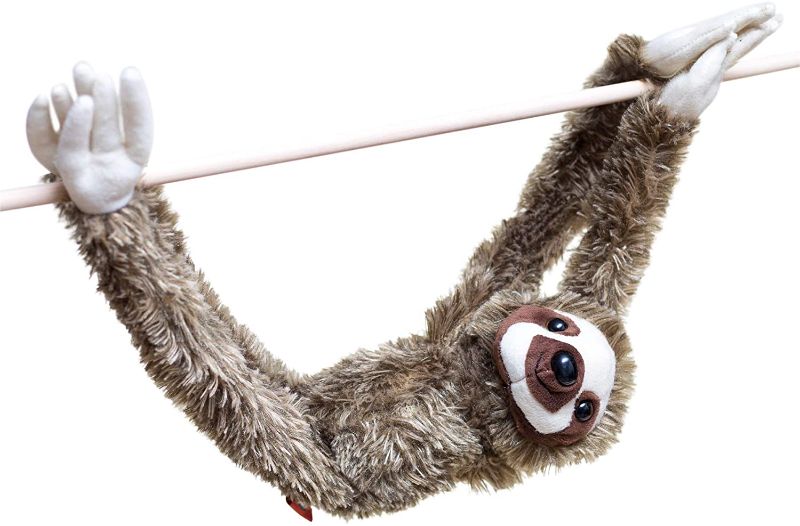 Photo 1 of 28-Inch Hanging Sloth Stuffed Animal - Ultra Soft Plush Design With Hands And Feet That Connect Together - Realistic Looking Three Toed Sloths 
