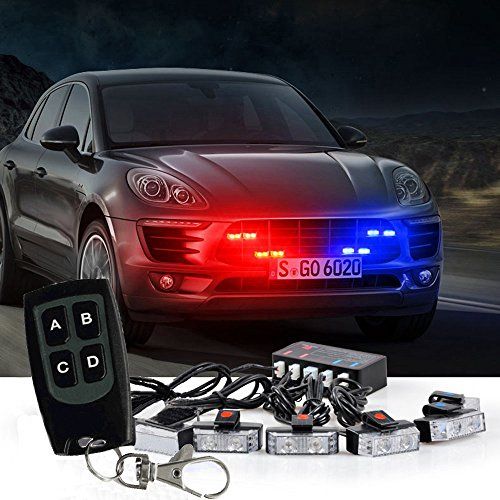 Photo 1 of Blueshyhall LED Flashing Emergency Strobe Warning Grille Light, Flash Lights For Car Truck Ambulance Volunteer Firefighter Vehicles Lights with Remote Control Wireless - Red and Blue
