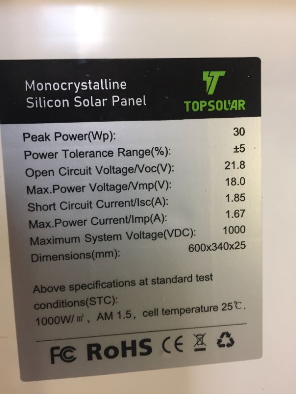 Photo 4 of 30 Watt Monocrystalline Solar Panel Kit