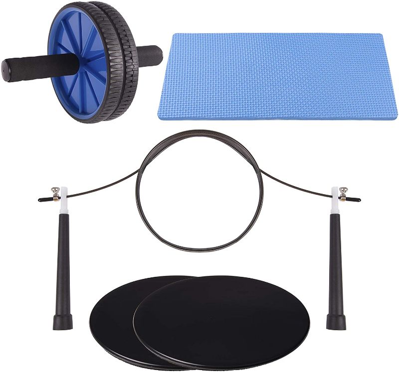 Photo 1 of Natural Chemistree Ab Roller, Core Sliders, and Speed Jump Rope (3-Piece Set) Workout and Exercise Bundle | Build Strength and Lean Muscle, Burn Fat | Home Gym Training Equipment
4 pack