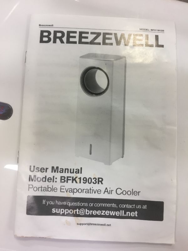 Photo 2 of BREEZEWELL 2-in-1 Evaporative Air Cooler, Cooling Fan, Swamp Cooler w/ 3 Wind Speeds, 4 Modes w/Cooling&Humidification, 20ft Remote, 40° Oscillation, 8-Hour Timer, Low Noise for Home & Office, 32-In
