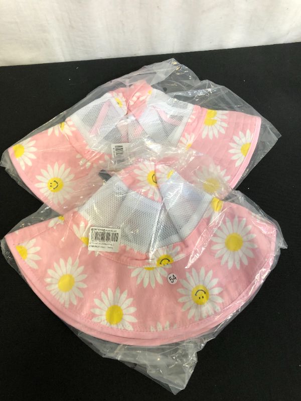 Photo 1 of 2PCK BUCKET HATS PINK W/DAISIES