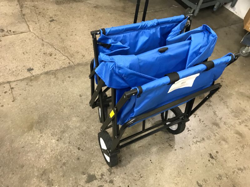 Photo 3 of Collapsible Folding Steel Frame Utility Wagon, Blue