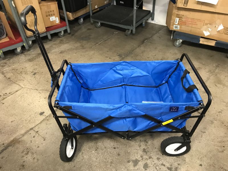 Photo 4 of Collapsible Folding Steel Frame Utility Wagon, Blue