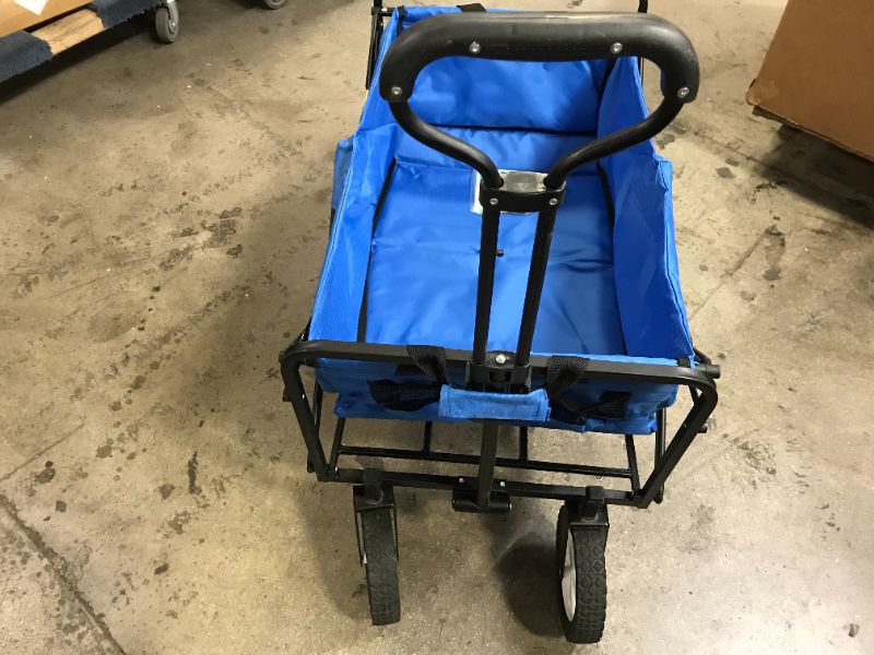 Photo 2 of Collapsible Folding Steel Frame Utility Wagon, Blue