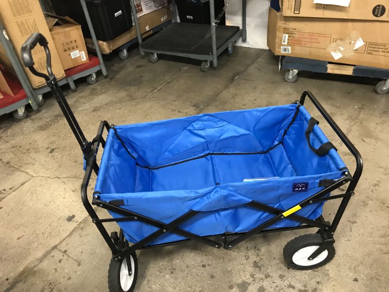 Photo 1 of Collapsible Folding Steel Frame Utility Wagon, Blue