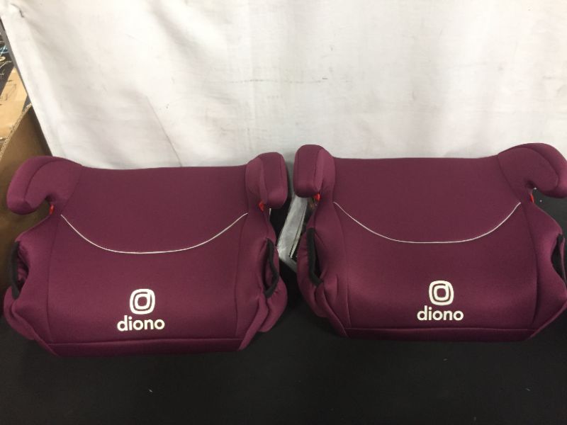 Photo 2 of Diono Solana, Pack of 2 Backless Booster Car Seats, Lightweight, Machine Washable Covers, 2 Cup Holders, Pink
