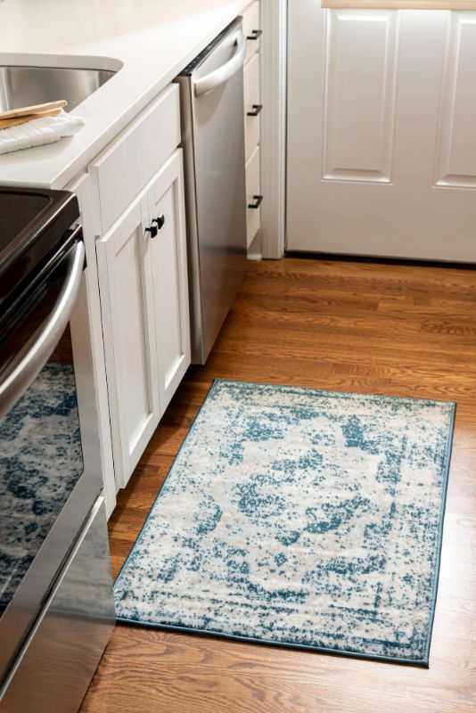 Photo 1 of 2 pack - Bodrum Ivory Blue rug 2x3 Kitchen, Home