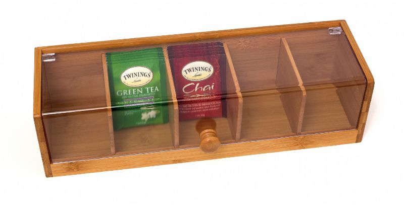 Photo 2 of Bamboo 5-Section Tea Box with Acrylic Cover
