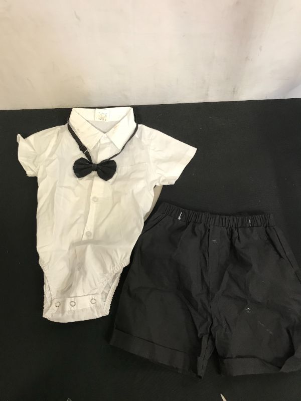 Photo 1 of Baby's White Button-up with Bowtie and Black Shorts