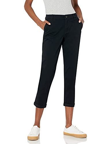 Photo 1 of Amazon Essentials Women's Plus Size Cropped Girlfriend Chino Pant, Black, 16W
