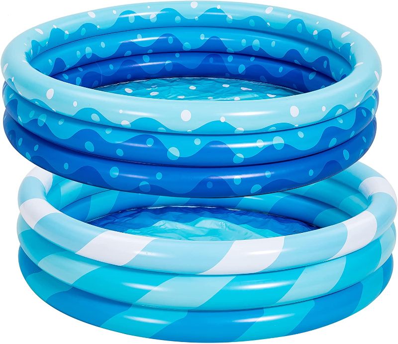 Photo 1 of 2 Packs 45" X 10" Inflatable Kiddie Pools, Blue Swimming Pool for Kids Summer Fun, Indoor&Outdoor Water Pool Baby Pool Pit Ball Pool for Ages 3+
