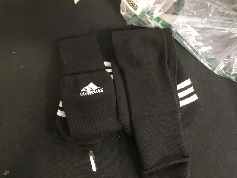 Photo 1 of adidas Unisex Rivalry Soccer OTC Socks 4 pairs blue pairs S and black pairs XS and 10 pairs of regular black socks unknown size 