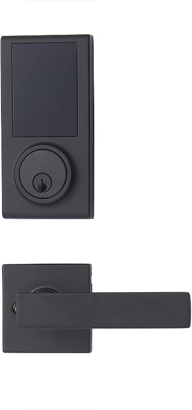 Photo 1 of Amazon Basics Grade 3 Electronic Touchscreen Deadbolt Door Lock with Passage Lever - Matte Black
