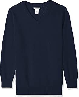 Photo 1 of Amazon Essentials Boys' Uniform Cotton V-Neck Sweater XXL
