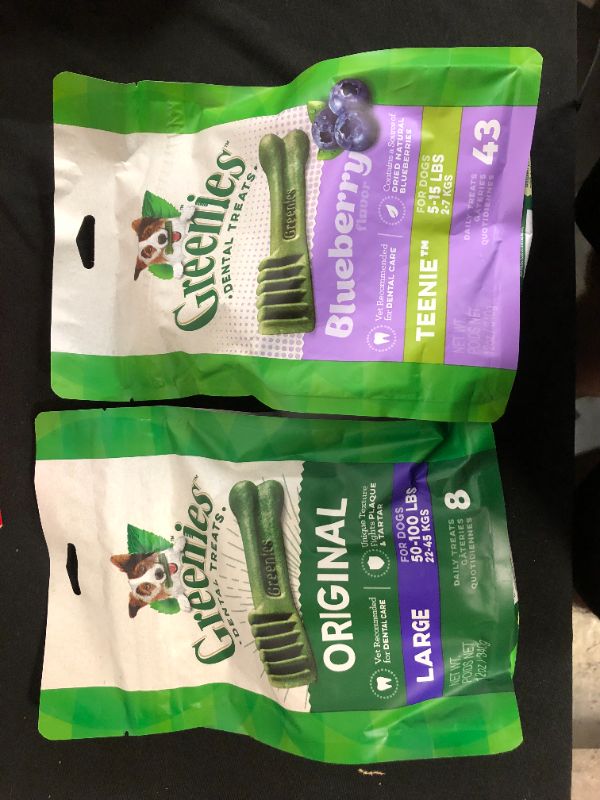 Photo 1 of 2 PACK OF Greenies Blueberry Teenie Dental Dog Treats - 43ct