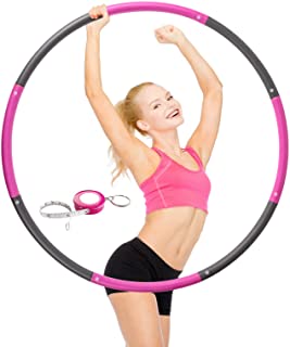 Photo 1 of 2 pack Phobby Exercise Weighted Hoop for Adults-2lb Weighted Hoop for Exercise, Detachable and Size Adjustable, Professional Smooth and Soft Workout Hoop with A Soft Ruler
