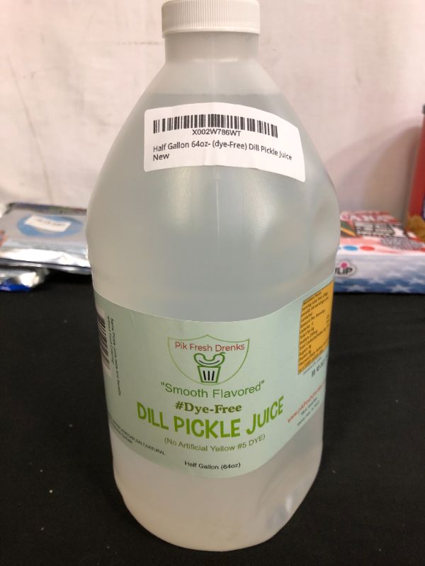 Photo 1 of Pik fresh drenks dill pickle juice half gallon 64oz