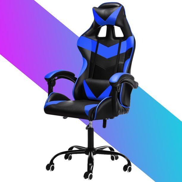 Photo 1 of  Leather Reclining Office Chair Computer Chair for Boys Girls Teen Adult, Ergonomic PC Racing Gaming Chair, with Headrest and Lumbar Support