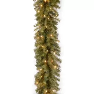 Photo 1 of National Tree Company 9' x 10" Norwood Fir Garland with 50 Clear Lights