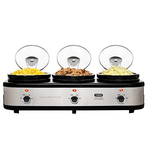 Photo 1 of Ovente Stainless Steel Triple Slow Cooker Buffet