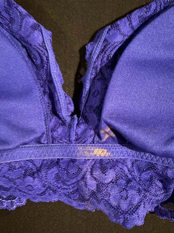 Photo 3 of Smart & Sexy Women's Signature Lace Deep V Bralette (Small-Indigo)