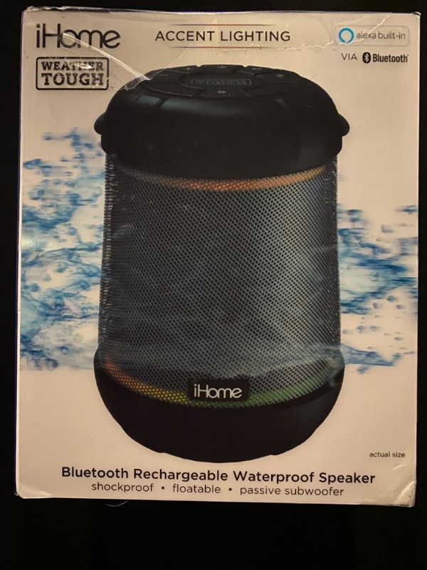 Photo 1 of iHome iBT158 Smart Bluetooth Speaker - With Color Changing LED Lights - Perfect Portable Audio Device for Parties, Outdoors, and Other Events