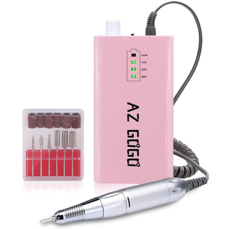 Photo 1 of 30000RPM Portable Nail Drill Machine, AZ GOGO Professional Rechargeable Electric Efile Nail Drill for Acrylic Nails, Manicure/Pedicure, Polishing, Cuticle - Salon or Home Use?Pink?