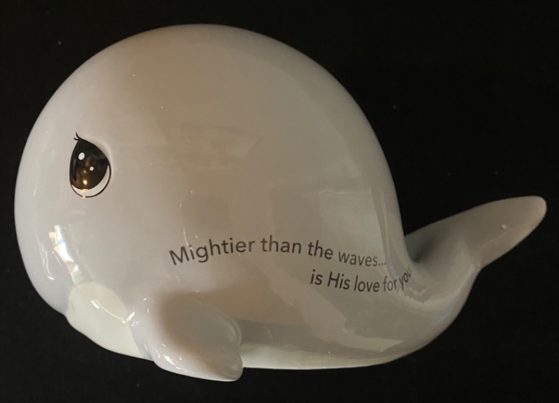 Photo 1 of Precious Moments Mightier Than The Waves Whale Money Bank, One Size,Gray