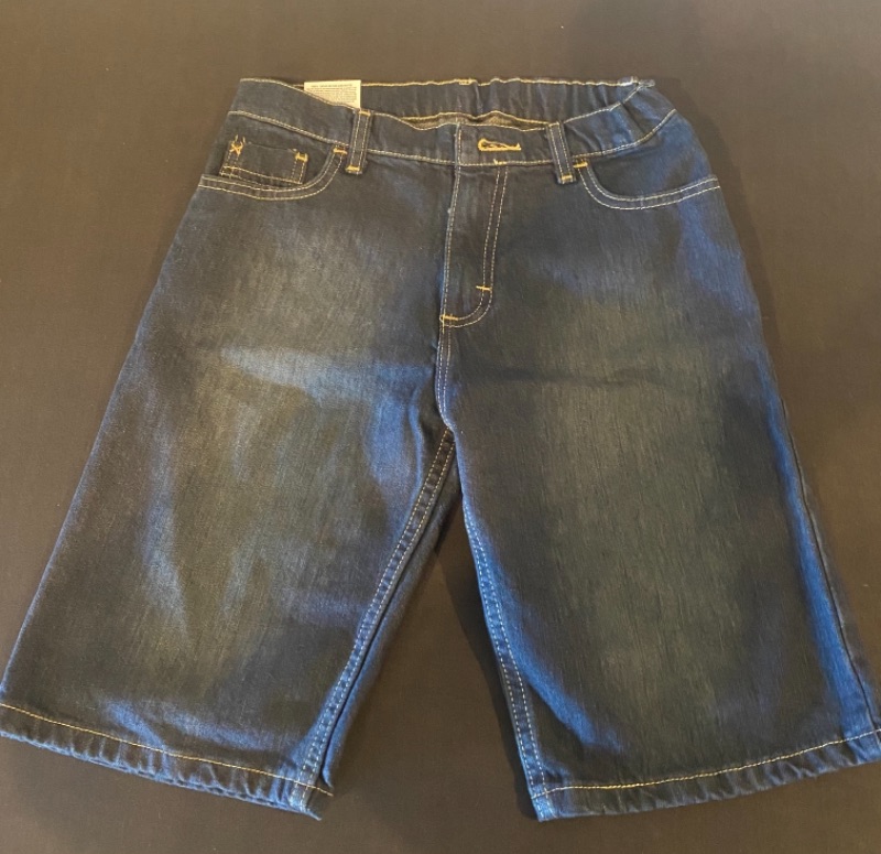 Photo 1 of Wrangler Authentics Boys’ Five Pocket Denim Short-Dark Rinse-Size 14