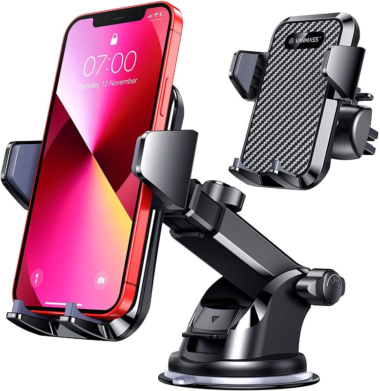 Photo 1 of VANMASS Car Phone Mount,?Patent & Safety Certs?Upgraded Handsfree Stand, Dash Windshield Air Vent Phone Holder for Car, Compatible iPhone 11 Pro Xs Max XR X 8 7 6, Galaxy s20 Note 10 9 Plus