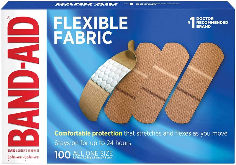 Photo 1 of Band-Aid Brand Flexible Fabric Adhesive Bandages for Wound Care and First Aid, All One Size, 100 Count