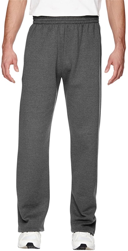 Photo 1 of Fruit of the Loom Men's Sofspun Fleece Open Bottom Sweatpants(Gray)Size XL