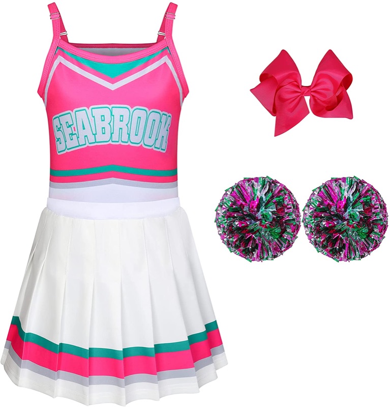 Photo 1 of Cheerleader Costumes for Girls  Costumes Girls Outfit Fancy Dress for Party Birthday Gift Rose-Hair Bow not included