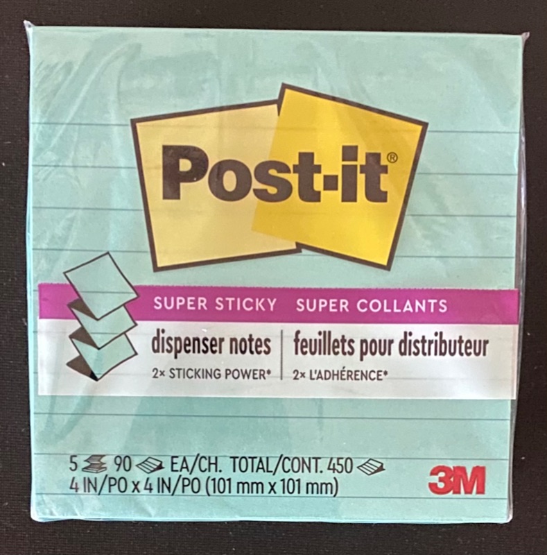 Photo 1 of Post-it Super Sticky Pop-up Notes, 4x4 in, 5 Pads, 2x the Sticking Power, BLUE, Recyclable