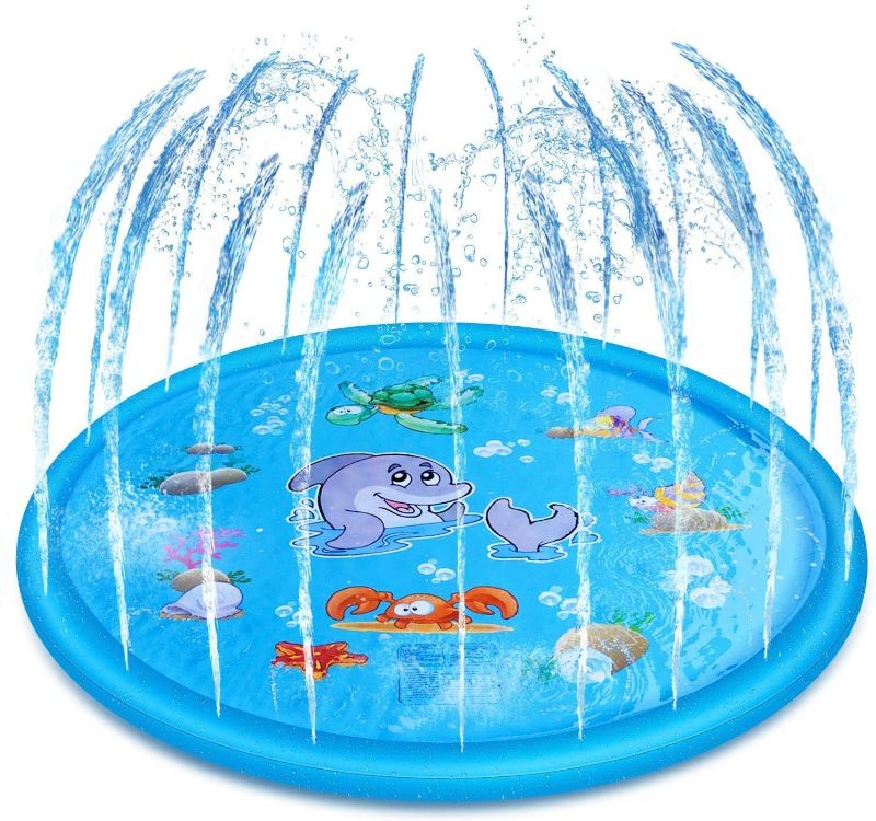 Photo 1 of Azuunye Kids Sprinkler, Splash Pads for Toddlers 1-3,70" Outside Water Play Mat