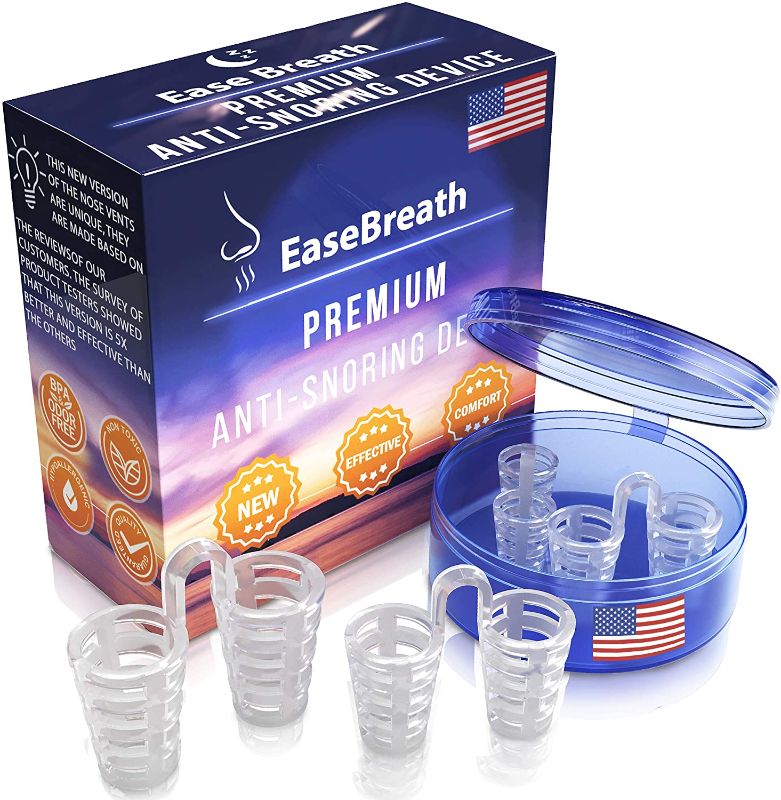 Photo 1 of EaseBreath Set of 4 Snore Stopper Nose Vents for Men and Women | Anti Snoring Device – No Side Effects | Nasal Dilator – Multiple Sizes