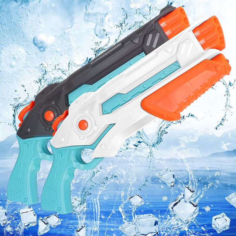 Photo 1 of FOSUBOO Water Guns for Kids - 2 Pack Squirt Guns with Long Shooting Range for Kids & Adult, Super Soaker Blaster Water Guns for Outdoor Swimming Beach Pool Toys for 3 4 5 6 7 8 Ages