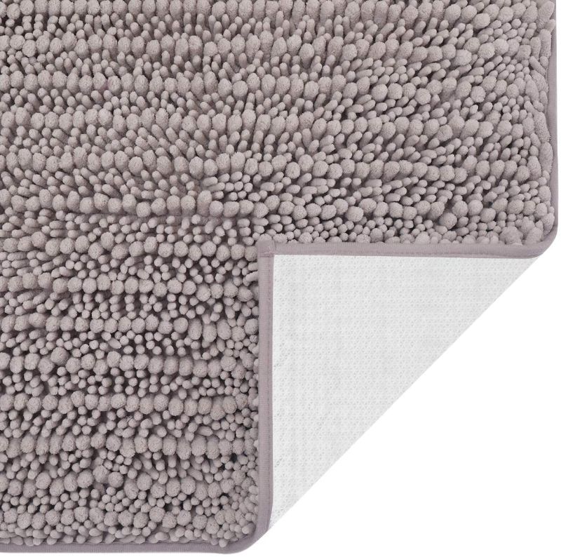 Photo 1 of  Non-Slip Shaggy Bathroom Rug,Soft Microfibers Bath Mat with Water Absorbent, Machine Washable (20x31Inches, Silver Grey)