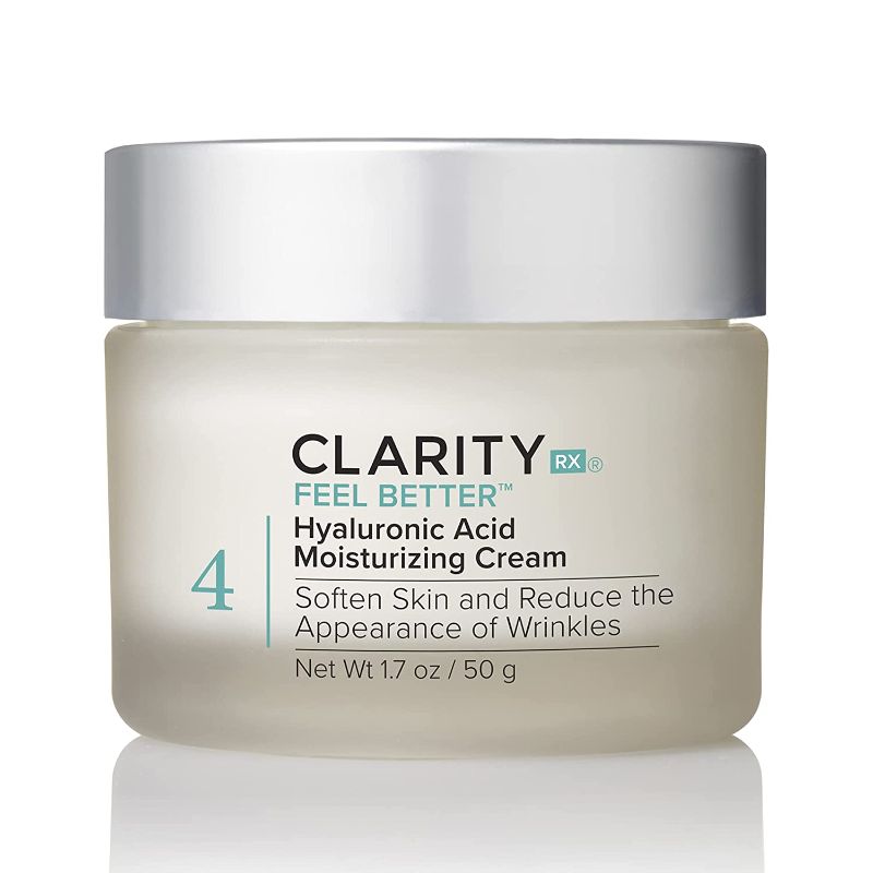 Photo 1 of ClarityRx Feel Better Hyaluronic Acid Facial Moisturizer with Jojoba Seed Oil, Plant Based Hydrating Face Cream for All Skin Types, Paraben Free, Natural...