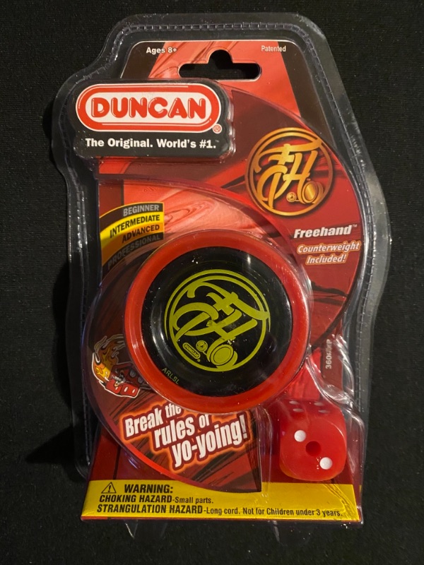 Photo 1 of Duncan Toys Freehand Yo-Yo, String Trick Yo-Yo with Counterweight, Ball Bearing Axle and Aluminum Body, Red w/Black Cap