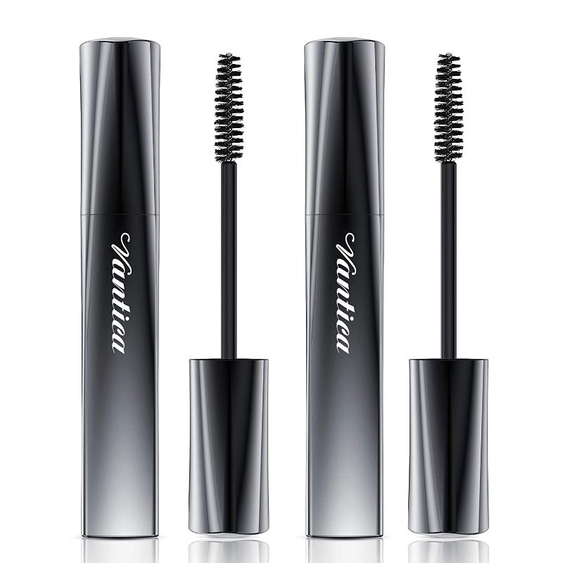 Photo 1 of Vantica Mascara Waterproof Makeup, 4D Silk Fiber Lash Voluminous Eyelashes, Long-Lasting,Smudge-proof (Black 2 Pack)