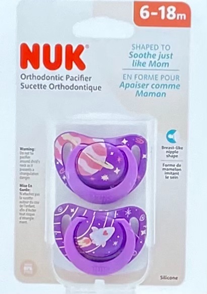 Photo 1 of NUK Orthodontic Pacifier 6-18m, 2 Pack