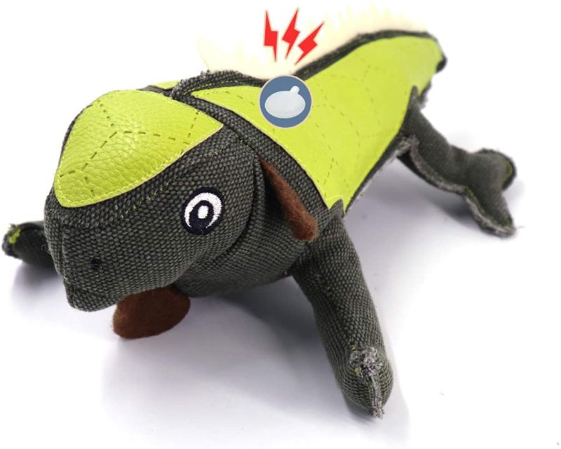 Photo 1 of YOOGAO Pet Dog Plush Toys Pack Squeaky, Stuffed PU Leather Dog Toy Set, Large Medium Small Breed, Interactive Cute Dog Toys with Squeakers (Lizard)
