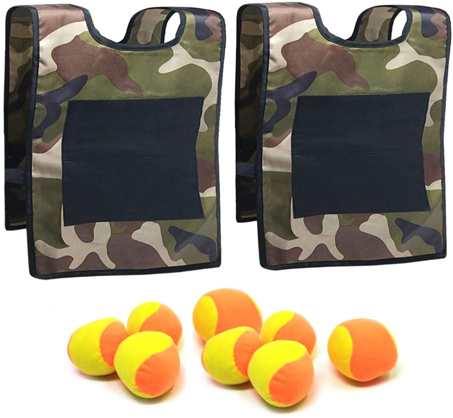 Photo 1 of 
TOPGRADE Dodge Ball Attack! Game Set - Soft Fleece Balls and Sticky Vest Targets are Safe Family Fun for Kids and Adults, Outdoors or Indoors