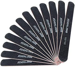Photo 1 of 12 Pack Professional Nail File Set Double-Sided 100/180 Grit Emery Board Manicure Tools For Nail Grooming and Styling-Black 2 PACKS