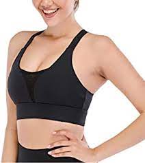 Photo 1 of HELISOPUS WOMEN'S YOGA SPORTS BRA, SUPPORT CROSS BACK BRAS WITH REMOVABLE CUPS FOR WOMEN WORKOUT LARGE