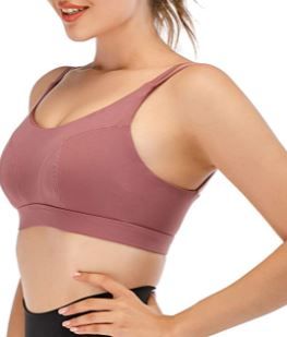 Photo 1 of Helisopus Women's Yoga Sports Bra, Support Cross Back Bras with Removable Cups for Women Workout LARGE