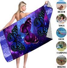 Photo 1 of FEIGONG BUTTERFLY BEACH TOWEL QUICK DRY LIGHTWEIGHT MICROFIBER BATH SHOWER SWIM TOWELS